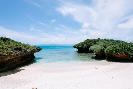 Deserted beach cove of tropical Japan, Yaeyama Islands, Okinawa