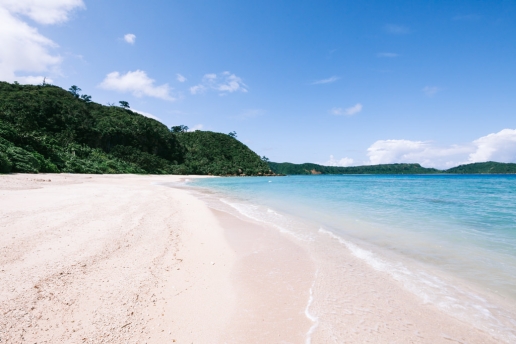 White sand tropical beach of southern Japan, Iriomote Island, Okinawa