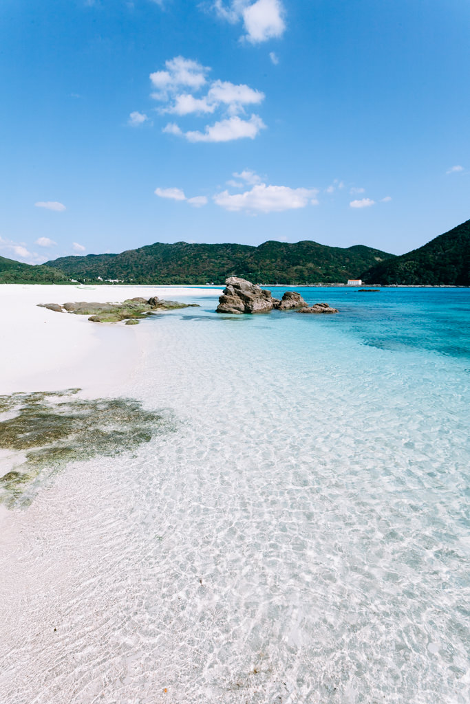 One of many idyllic deserted beaches of Kerama Islands, Okinawa, Japan