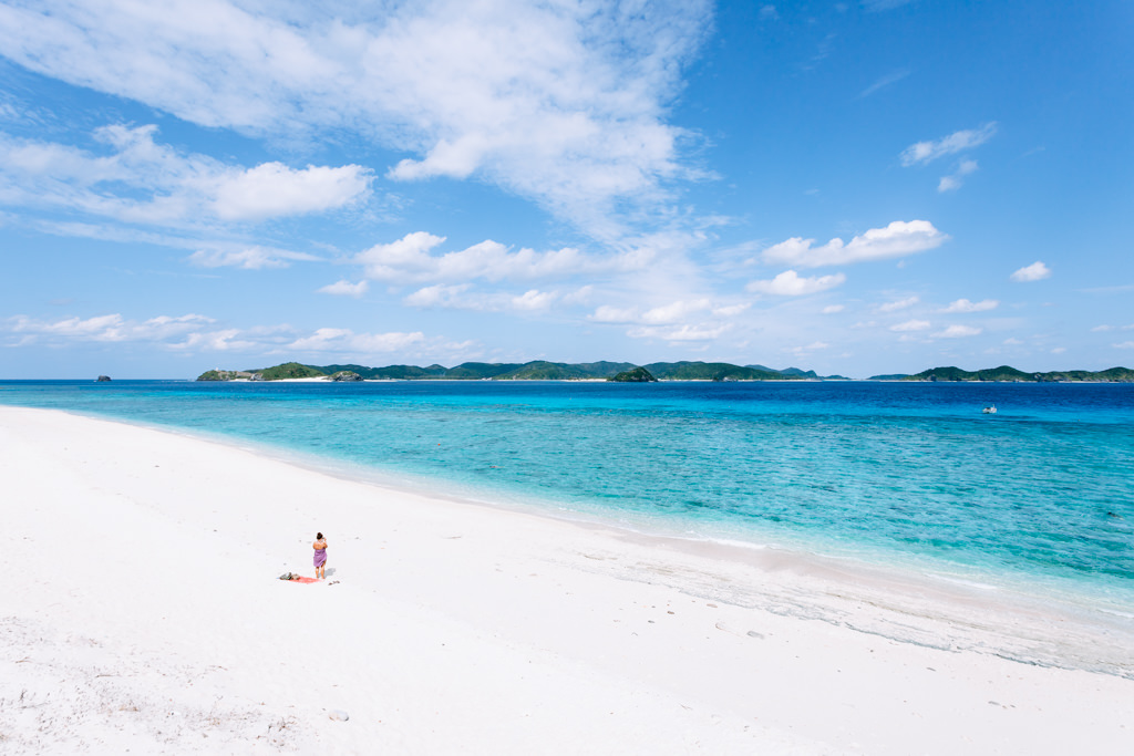 Scenic tropical beach of Aka Island, Okinawa, Japan