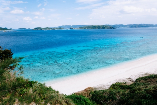Beautiful coastline of Kerama Islands National Park, Okinawa, Japan