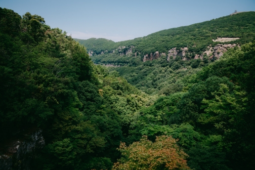 Rugged and lush green landscape of countryside Japan, Shodoshima Island, Seto Inland Sea