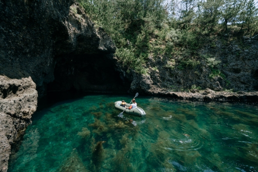 Sea cave exploration, Sado Island, Niigata, Japan